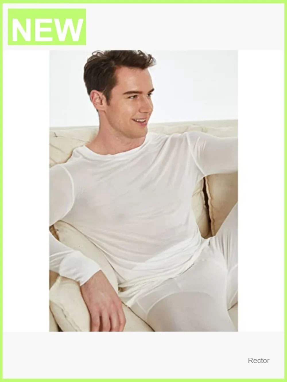 Men's Silk Thermal Underwear Set - Long Sleeve Crew Neck
